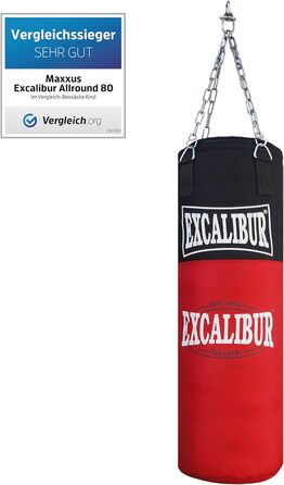 Набір боксерської груші Maxxus Excalibur Allround 80-6/8 унцій, м'яка та підвісна, дитяча, боксерська груша 80x30 см, боксерські рукавички, боксерські бинти, ланцюжок, 20 кг - кікбоксинг, бокс, муай-тай, ММА, бойові мистецтва