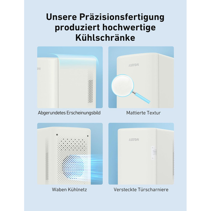 AstroAI Міні холодильник 2-в-1, 6 літрів, з функцією охолодження та підігріву, 12V/220V, для авто, офісу та гуртожитку (Бежевий)