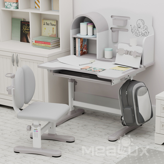 Комплект меблів (стіл + стільчик + полиця) Mealux Octo Grey (арт. BD-33 G)