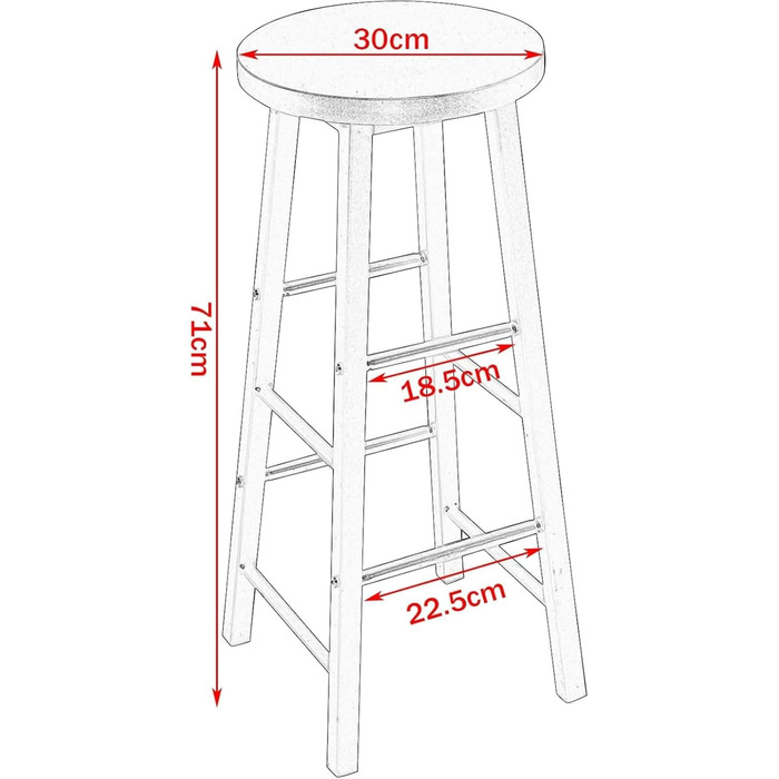 Барний столик WOLTU 60x100x60 см - кутовий, метало-дерев'яний, для кухні, бару, вітальні, білий+світлий дуб