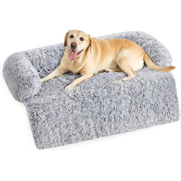 Лежак для собак Feandrea FluffyHug плюшевий, диван-ковдра для собак, захист для дивана, подушка для собак, розмір XL, для середніх і великих собак, 110 x 95 x 18 см, омбре сірий PGW223G01 (XXL (122 x 95 x 18 см))Лежак для собак Feandrea FluffyHug плюшевий, диван-ковдра для собак, захист дивана для собак, подушка для собак, розмір XL, 110 x 95 x 18 см