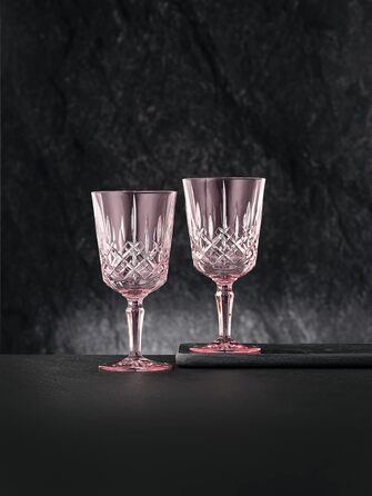 Набір келихів для вина з 2 предметів, рожеві келихи для коктейлів/фужерів, кришталевий келих, 355 мл, рожеві, кольори Noblesse, 105218