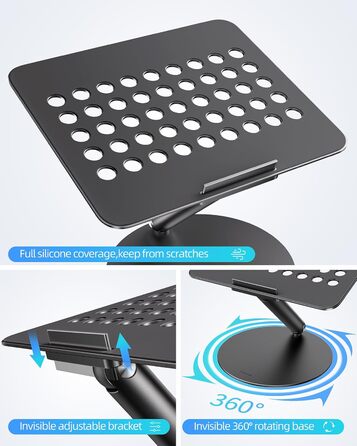 Стійка для ноутбука LULULOOK, регульована, 360° обертання, для MacBook, 10-17