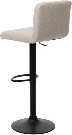 Набір з 2 барних стільців Mendler HWC-G87, регульована висота, поворотний, Boucle (450г/м²), кремово-бежевий, FSC®