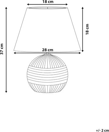 Стійка лампа Beliani Sado, кераміка, кремово-біла, 37 см