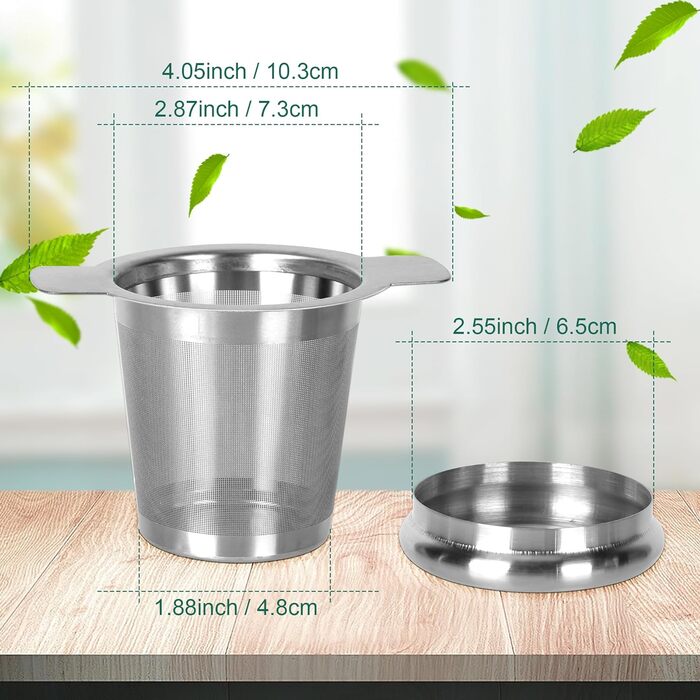 Ситечко для чаю, з нержавіючої сталі, для чаю, можна мити в посудомийній машині, 2 шт.