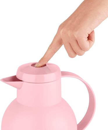 Термос Emsa Samba 1000 мл, білий прозорий, з термоізоляцією, Quick Press, 12 год гаряче, 24 год холодне