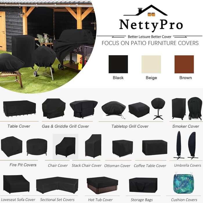 Чохол для гриля NettyPro Q-серії, водонепроникний, захист від УФ, для грилів Q 1400/1000, Baby Q, чорний