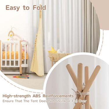 Дитяче намет Tipi з м'якою матрацом, бавовна, канвас. Намет Tipi для дітей, ігровий намет для дівчаток та хлопчиків з зірками та ліхтариками, сумка, прапор (білий, кремовий)