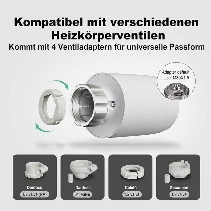 Smart термостат на радіатор 2 шт, Zigbee, бездротовий, сумісний з Tuya, Alexa, Google Assistant, для економії енергії