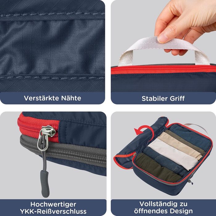 Набір компресійних органайзерів для одягу та подорожей Cipway, ультралегкі пакувальні куби для валізи та рюкзака, 8 предметів, синій