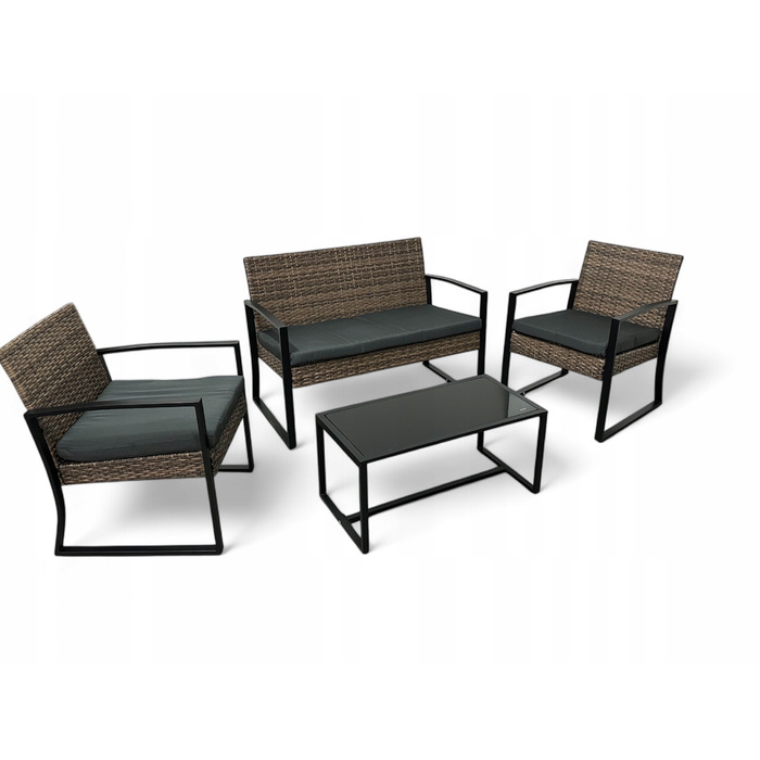 Комплект садових меблів NM-08 MTG, техноротанг, світло-коричневий