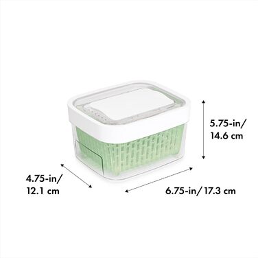 OXO Good Grips Greensaver Контейнер для зберігання продуктів, 4.7 л (1.5 л), з кришкою та вентиляцією
