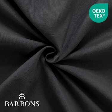 Простирадло BARBONS Premium Fitted Sheet 160x200 см сертифіковане Oeko-TEX, 100 бавовняне простирадло, трикотажне простирадло, простирадло, висота матраца до 25 см ( 160x200 2 шт. ) (Простирадло 140x200 см (2 шт. ), чорне)