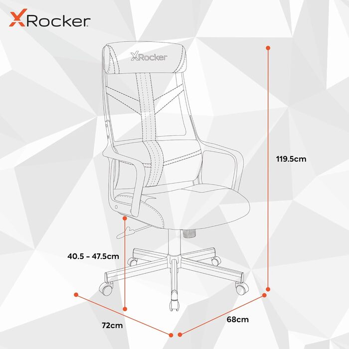 X Rocker Helix – Ергономічне крісло для офісу з сітчастою спинкою | Чорний/Синій