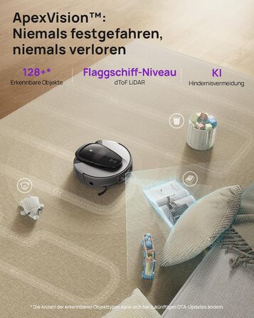 Робот-пилосос 3i G10+ з функцією миття підлоги, автоматичним компакттором сміття, потужністю всмоктування 18000 Па, вбудованою бічною щіткою та миючим мопом, інтелектуальною навігацією та уникненням перешкод за допомогою ШІ