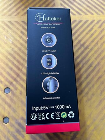 Тример для бороди Hatteker Hair Clipper Чоловічий Т-подібний тример з головкою Точний тример IPX7 водонепроникний