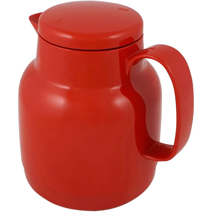 Термос Helios Mondo, 1 літр, червоний, з пластиковою ізоляцією