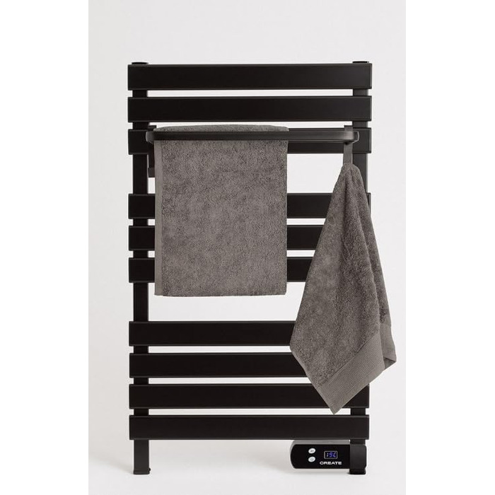 Електричний рушникосушарка CREATE / WARM 500W, чорний, з ніжками, 103x55x5 см, термостат, низьке споживання