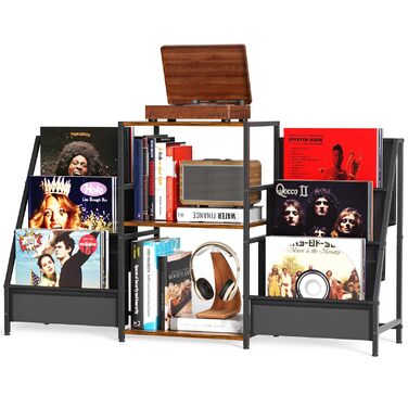 Стіл для програвача вінілу з полицею для зберігання платівок (до 300 альбомів)