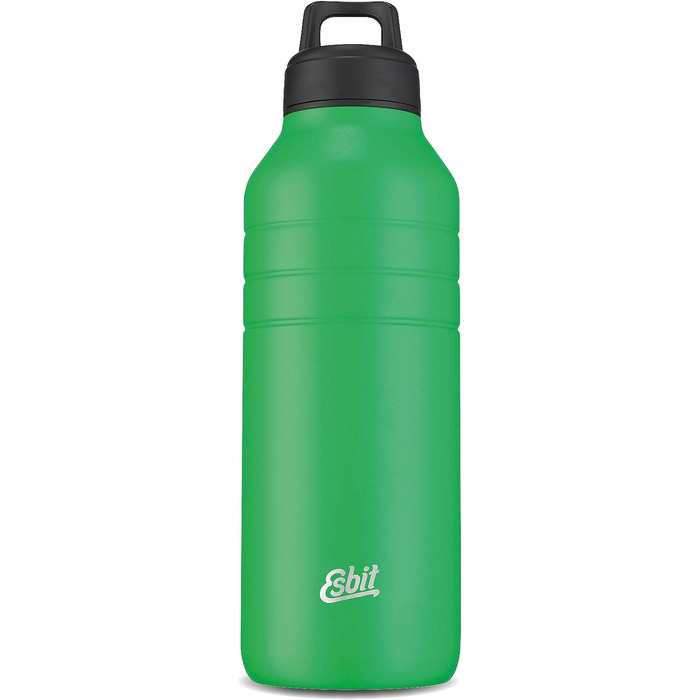 Пляшка для води Esbit Majoris - Пляшка для води з нержавіючої сталі з практичною петлевою кришкою - 1380 мл з нержавіючої сталі (яблучно-зелений, 1 л)