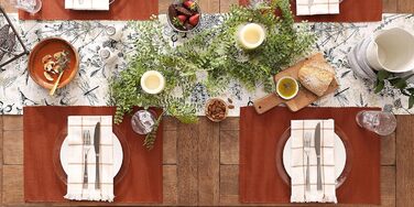 Набір скатертин DII Basic Everyday Gerippte, 6 шт., 33x48 см, 100% бавовна, блакитний