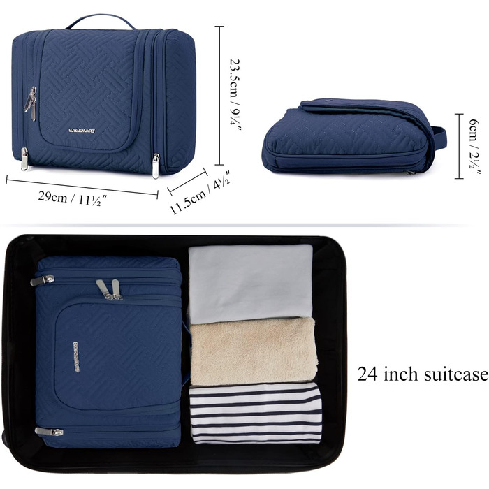 Жіночий клатч-органайзер BAGSMART travel clutch organizer (M, темно-синій-2)