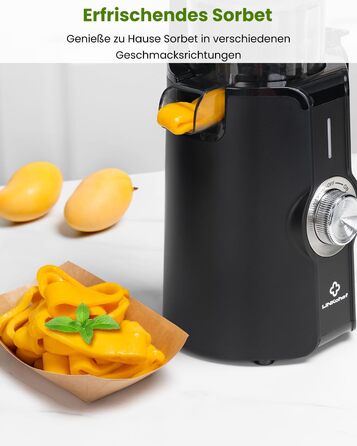 LINKChef Slow Juicer: Холодне віджимання овочів та фруктів, 115 мм, чорний, BPA Free