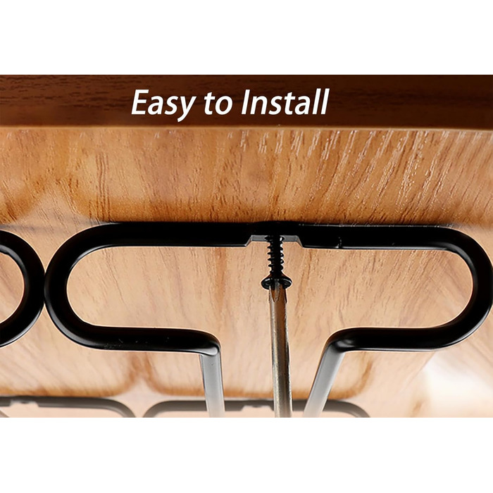 Настінна полиця для келихів GeLive, 2 шт., чорна, 17.8 см (7.3 дюйми)