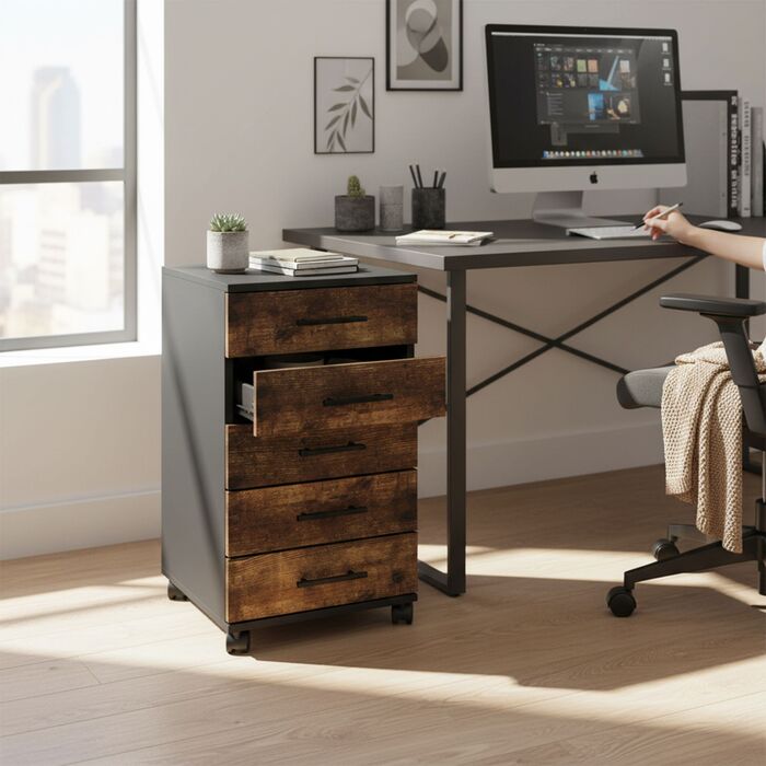 Контейнер Relaxdays на коліщатках з 5 висувними ящиками