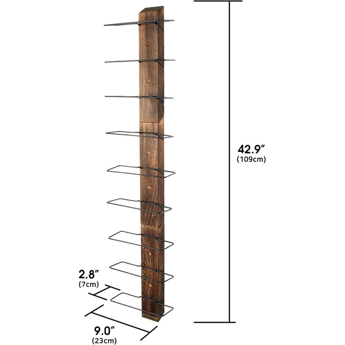 Стильна дерев'яна полиця для вина Jackcube Design MK699A на 9 пляшок, для кухні та декору