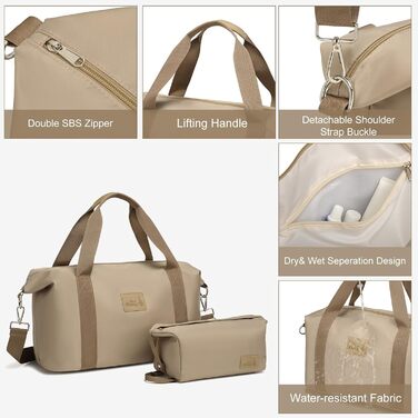 Набір валіз та сумок Sea Choice: 5шт (55/65/76см), TSA замок, 4 колеса, рожеве золото