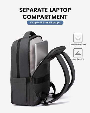 LOVEVOOK Рюкзак чоловічий великий, для ноутбука 17 дюймів, ділова сумка, рюкзак для роботи, шкільний рюкзак, водонепроникний, туристичний рюкзак, чоловічий, повсякденний, для офісу, роботи, подорожей, навчання (15.6 дюймів, Темно-сірий)