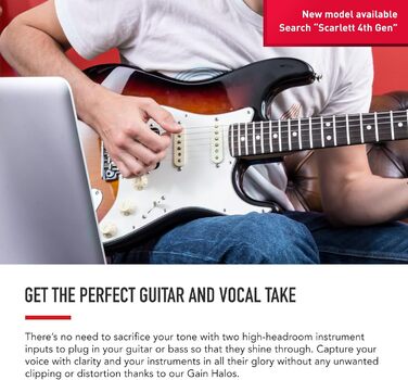 Аудіоінтерфейс Focusrite Scarlett 2i2 3-го покоління з USB: комплект для гітаристів, вокалістів та продюсерів. Студійна якість звуку + ПО