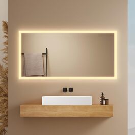 Дзеркало для ванної кімнати EMKE® з підсвічуванням 80x60 см, тепле біле світло 3000K, вимикач, вертикальна/горизонтальна установка, IP44, енергозберігаюче