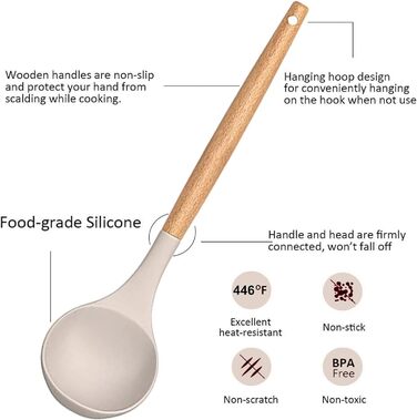 Набір кухонних аксесуарів з силікону, 28 предметів. Набір кухонних помічників, лопатки з підставкою для посуду з антипригарним покриттям, стійкий до високих температур, хакі