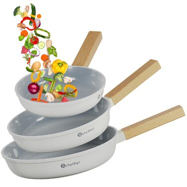 Набір сковорідок Scheffler 20/24/28 см: антипригарне покриття, для всіх плит, включаючи індукційну