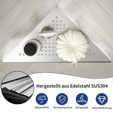 Поличка для душу Eck, нержавіюча сталь 304, 2 шт., для плитки, монтаж в стіну, реновація ванної кімнати