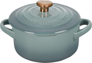 Міні-кокот Le Creuset, кераміка, 237 мл, з ручкою 'Морська сіль' з золотим серцем