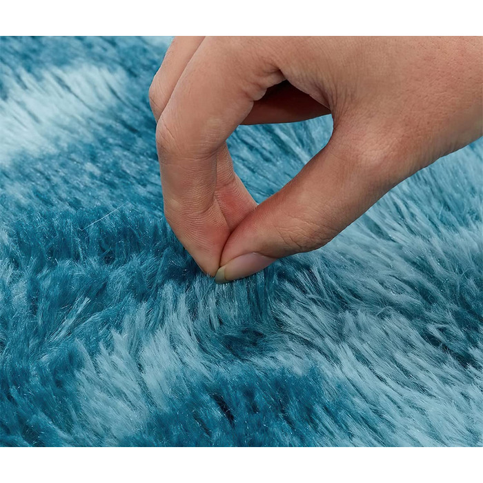 Килим ROHATIM з високим ворсом, супер м'який волохатий килим для вітальні, пухнастий м'який килимок, Килимки для спальні, супер м'який пухнастий дитячий килимок, килим (темно-синій, 80 x 150 см)