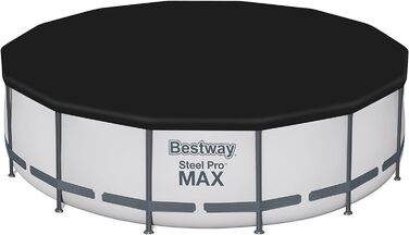 Каркасний басейн Bestway Steel Pro MAX Повний комплект з фільтруючим насосом Ø 427 x 107 см, світло-сірий, круглий