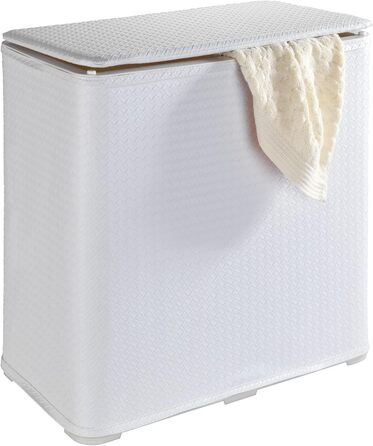 Скриня для білизни Wanda - Кошик для білизни з кришкою Місткість 65 л, пластик, 49 х 50 х 27 см, білий