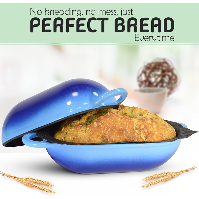 Набір для приготування хліба Artisan LoafNest: Форма для випікання з чавунного лиття та силіконовий вкладиш.