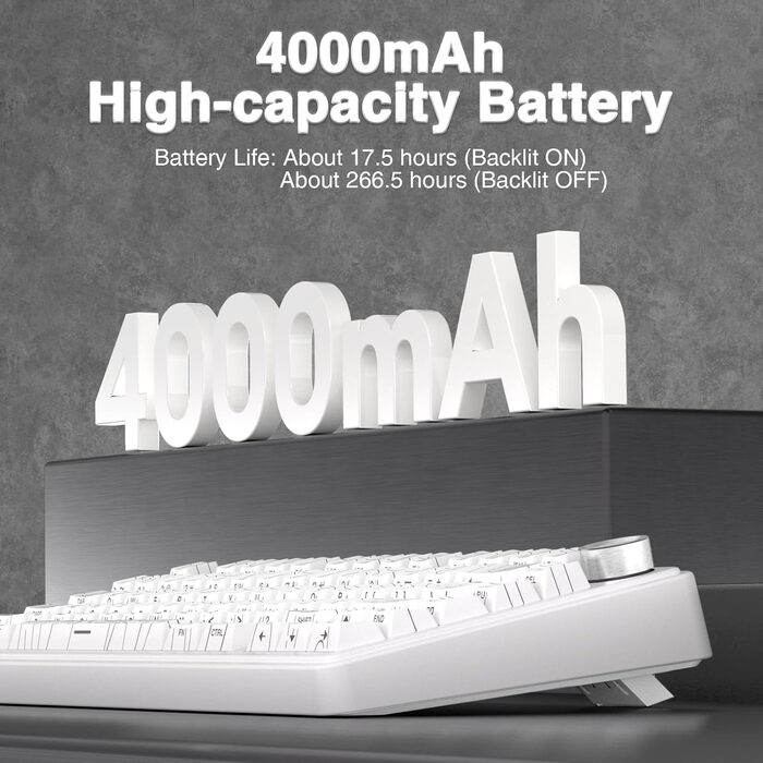 Механічна клавіатура AULA F75 PRO для геймінгу: 2.4GHz/Type-C/BT5.0, Hot-Swap, бездротова, QWERTY, сіра