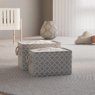 OUTBROS Коробки для зберігання 33 x 23 x 20 см, 3 шт. (Сірий, з мішком, ручка, складні)