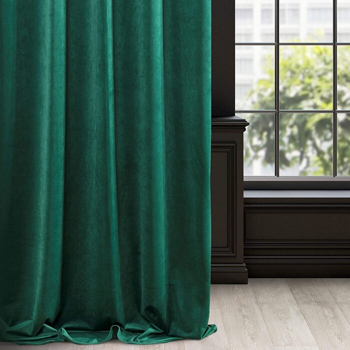 РІА завіса оксамит темно-зелений оксамит М'які 10 вушок, стильні, елегантні, високоякісні, гламурні, для спальні, вітальні, вітальні