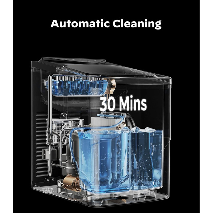 Льодогенератор Silonn IM01, 12 кг/добу, кубіки льоду, самоочищення, нержавіюча сталь