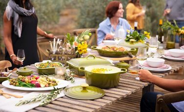 Le Creuset Signature Чавунний жаровня з кришкою, Ø 26 см, 4.2 л, Ocean (Leaf It to Me)