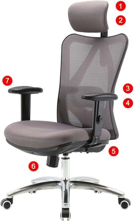 Офісний стіл HWC-J86 Mendler: ергономічне крісло, регульована підтримка попереку, до 150 кг, без підніжки, помаранчевий