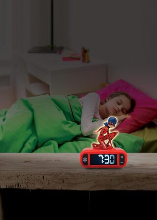 Дитячий ліхтарик-годинник Disney Stitch RL800D1, рожевий: будильник, нічник, мелодії, LCD-дисплей